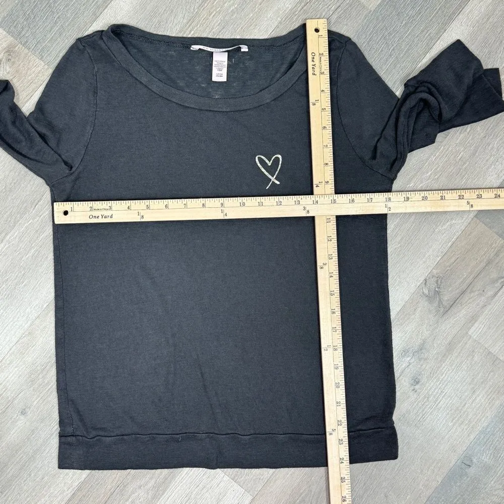 Victoria’s‎ Secret Slub Knit Long Sleeve Sleep Lounge T Shirt Black Small - Image 12