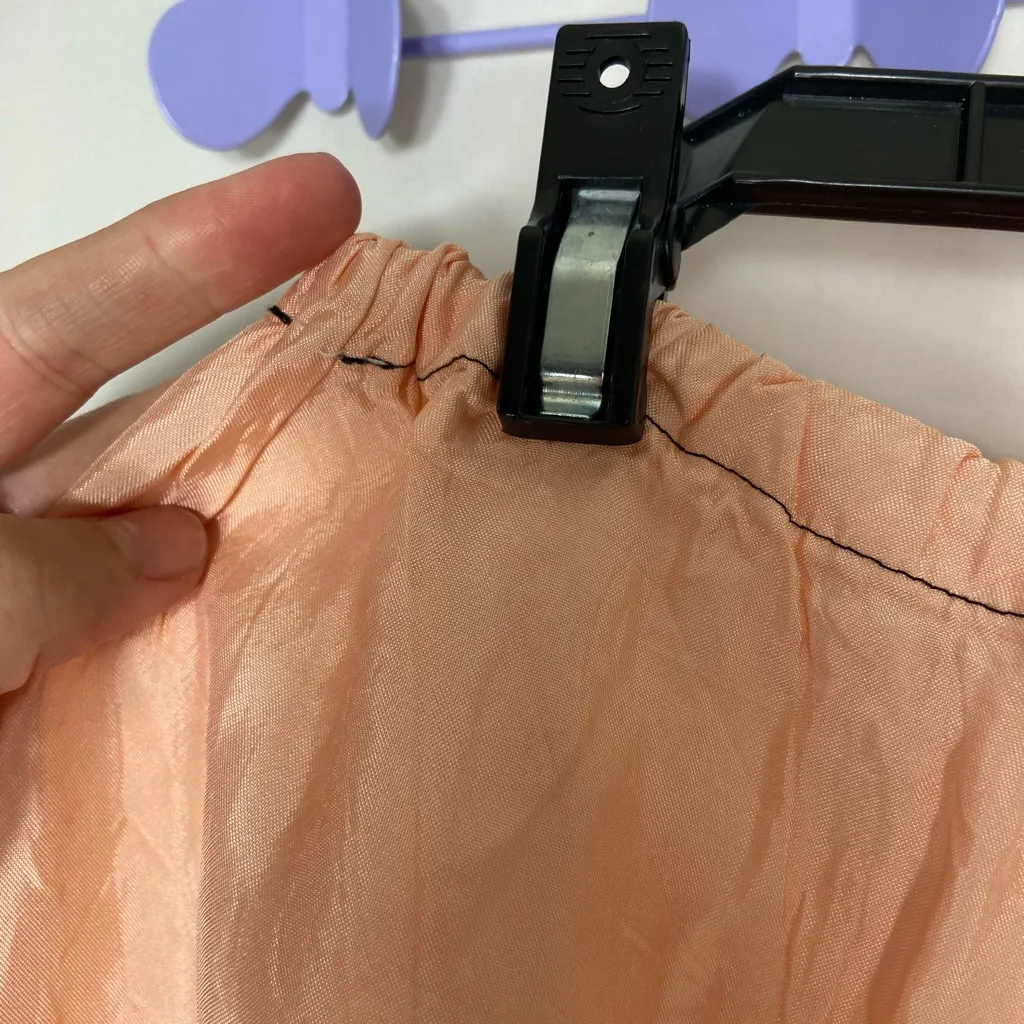 EUC women’s orange peach elastic waist silky‎ smooth skirt summer lightweight S - Image 2