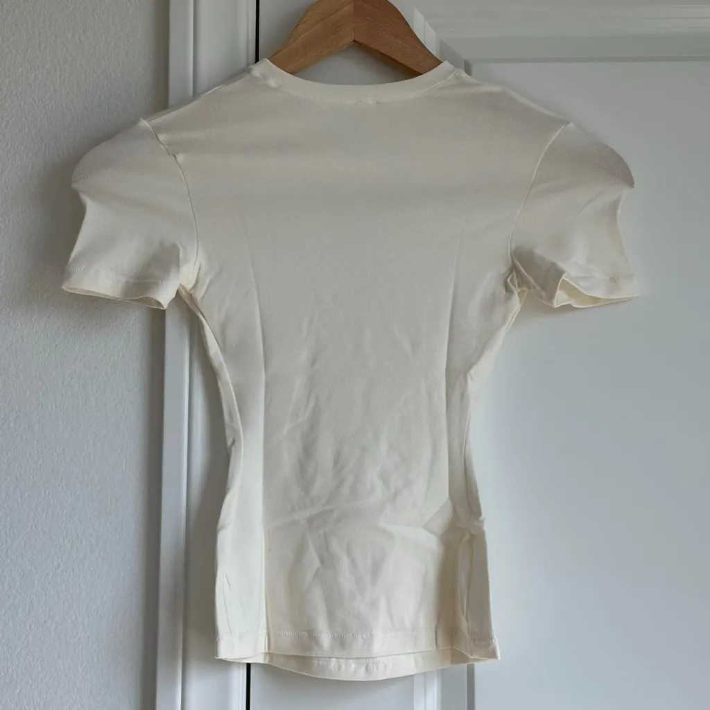 Skims Cotton Jersey T-Shirt in Marble, Size XXS - Image 8