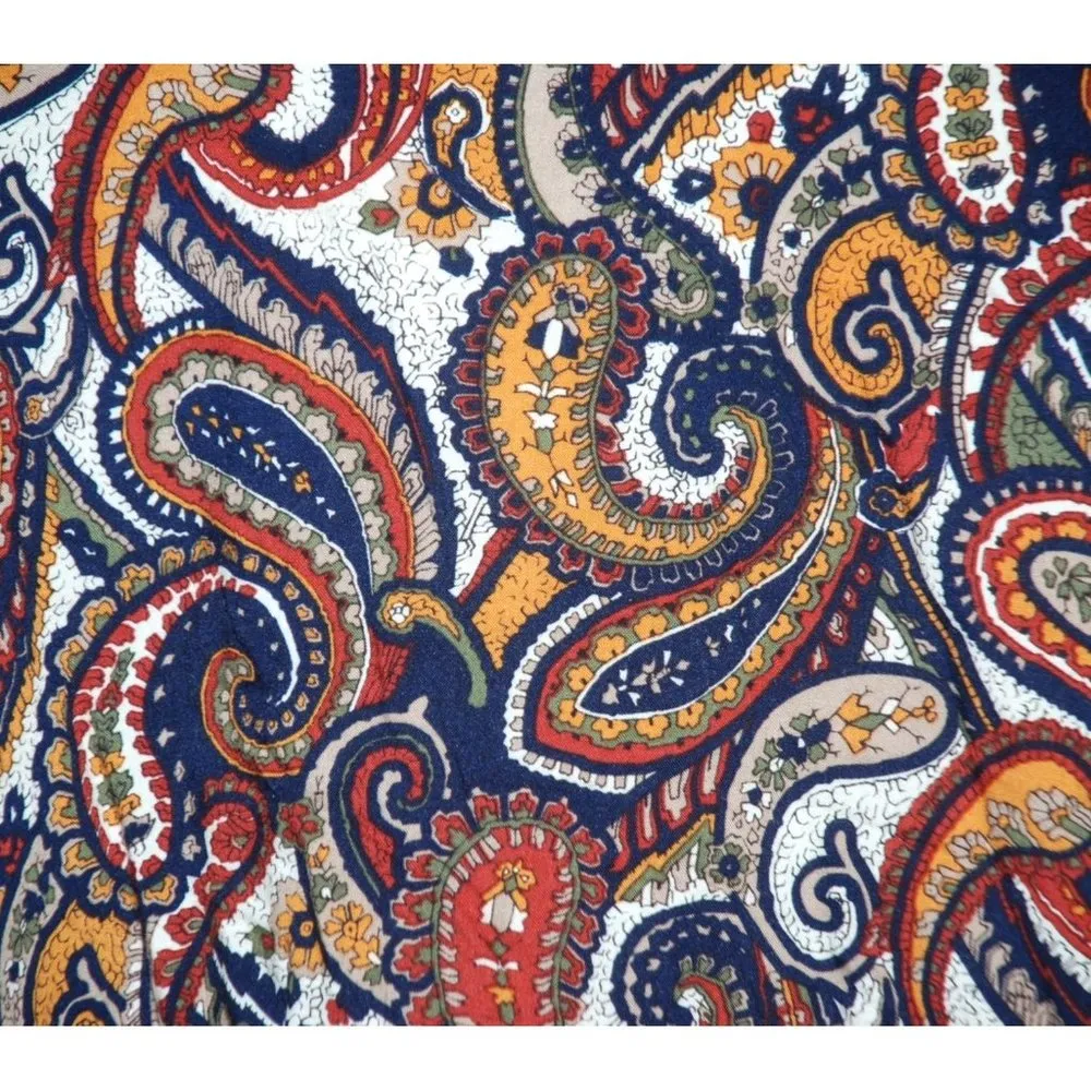 Kikomo Women's Brown Button Up Blouse Size 24W Long Sleeve Pocket Paisleys Shoul - Image 6