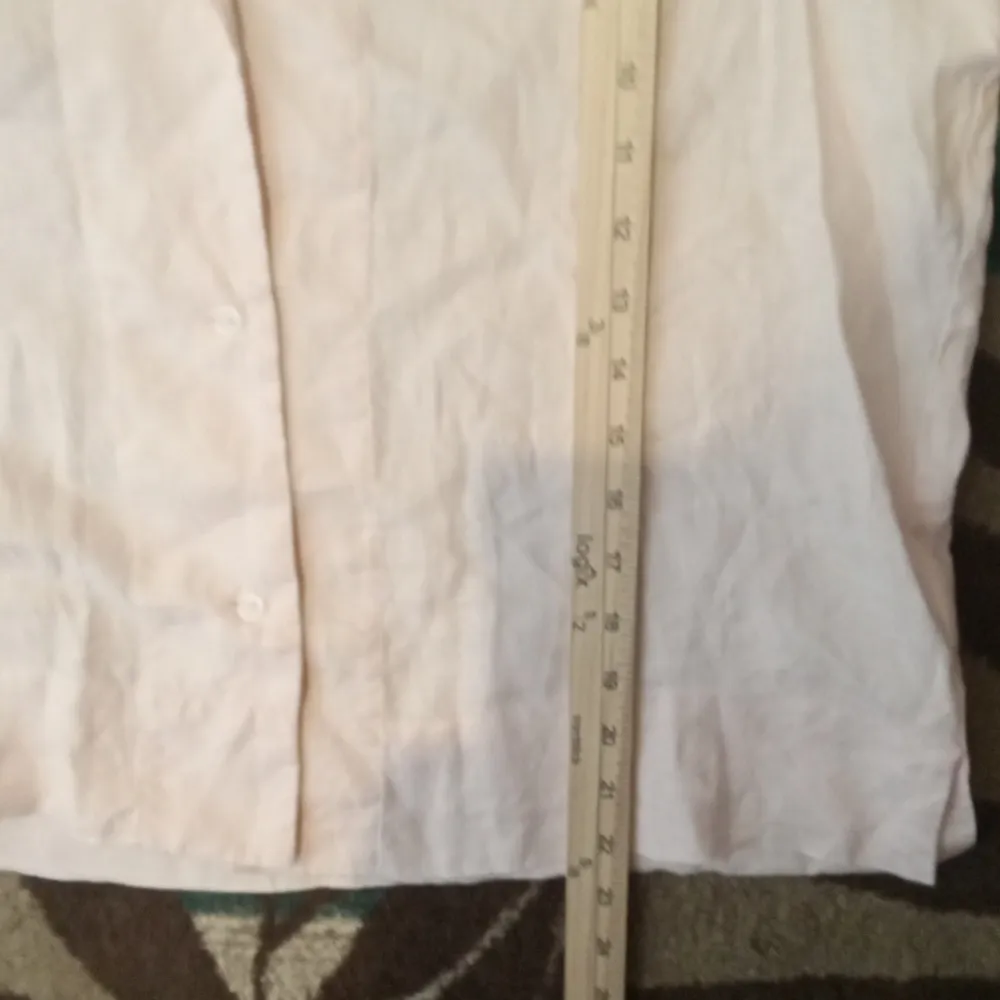 Quince European Linen Short Sleeve Shirt Pale Pink Vacation Resort Size Medium - Image 8