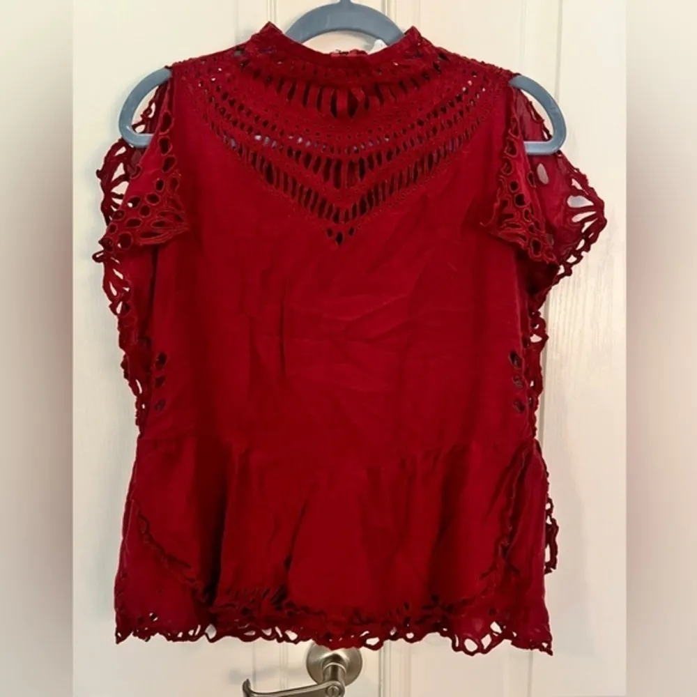 IRO PARIS 40 L Laser-Cut Mock Neck Jala Top Split Shoulder - Image 4