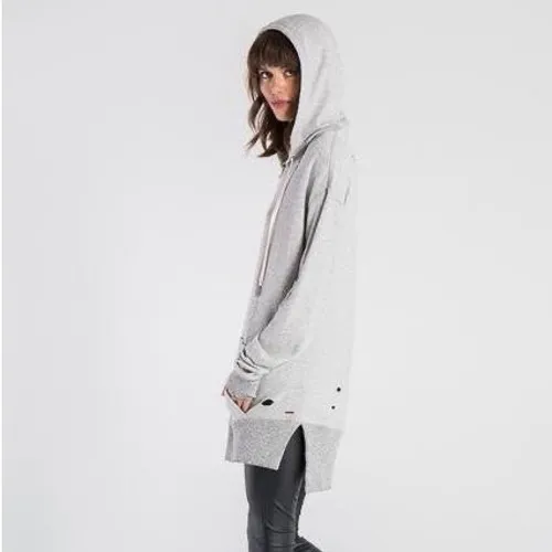 NWT n:Philanthropy Barrie Pullover Heather Grey Distressed Oversized Hoodie sz M Gray Size M - Image 2