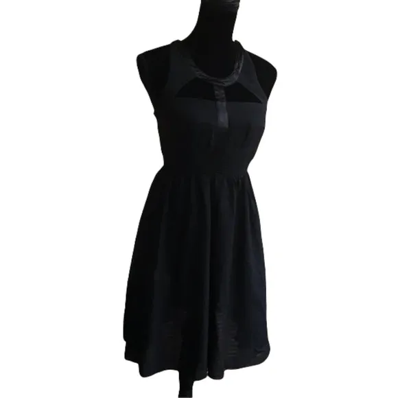 Lulu's YA Los Angeles Womens Dress Sz Small Caged Neckline Little Black Silk NEW - Image 5