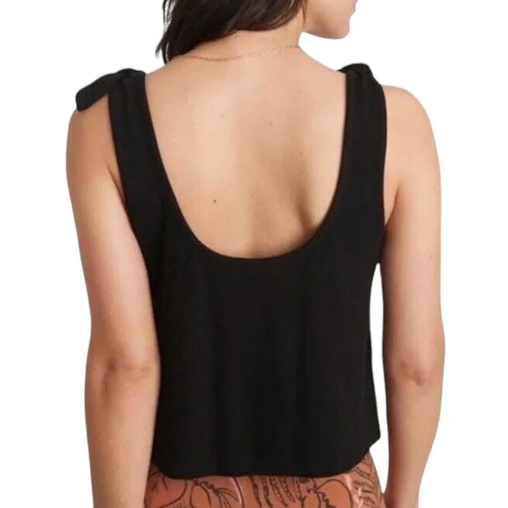 Marine layer  Lexi Knot Strap Rib Tank - Black - XS - Image 5