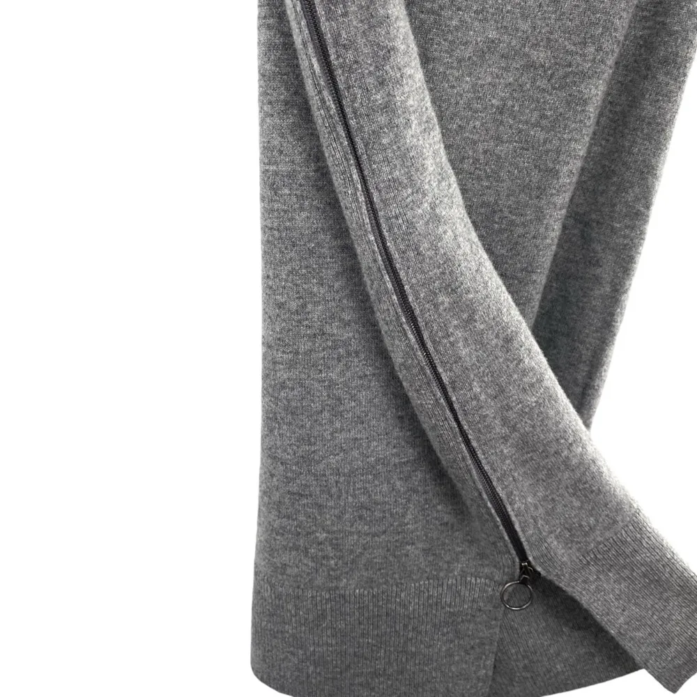 Akris Gray Cashmere Wool Knit Long Cardigan Sweater Tunic Top Set - Image 11