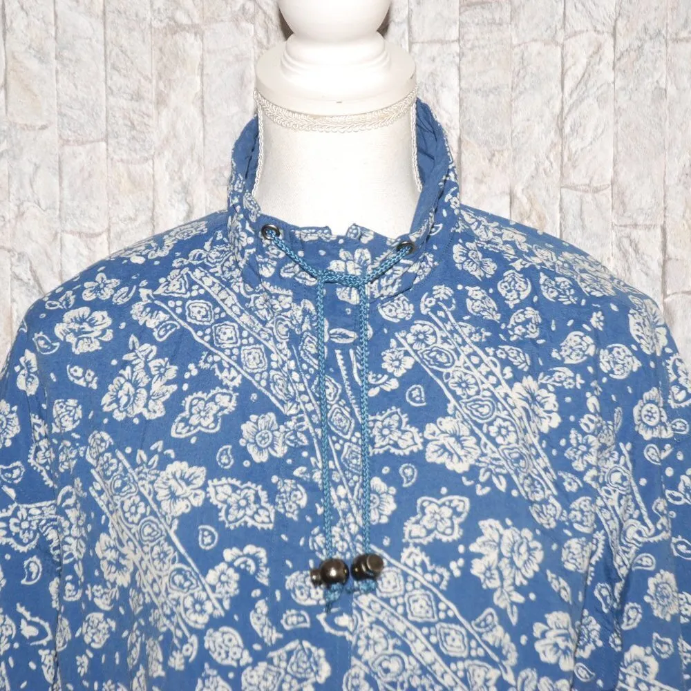 Lizsport Ladies S Blue Floral Zip Up Jacket Pockets Spring Fall Lightweight - Image 6