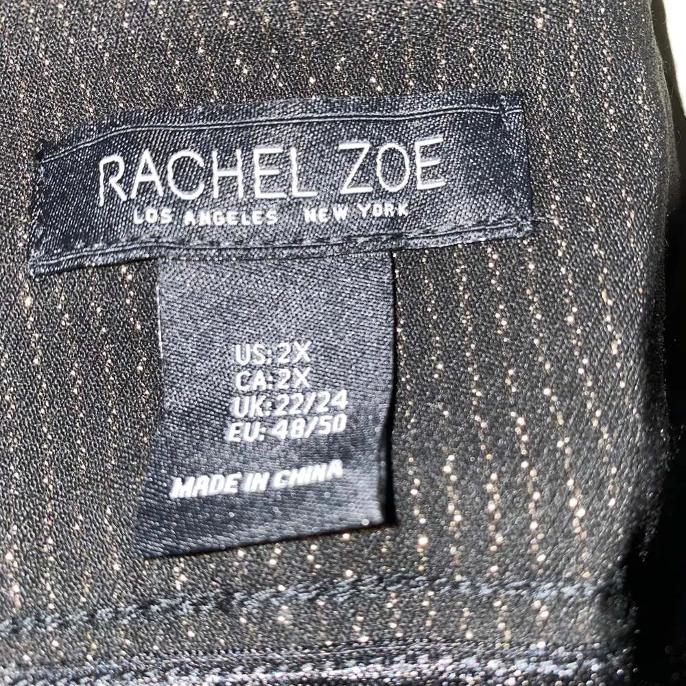 Rachel Zoe Elastic Waist Wide Band Black and Gold Striped Pants Plus size 22 - Image 10