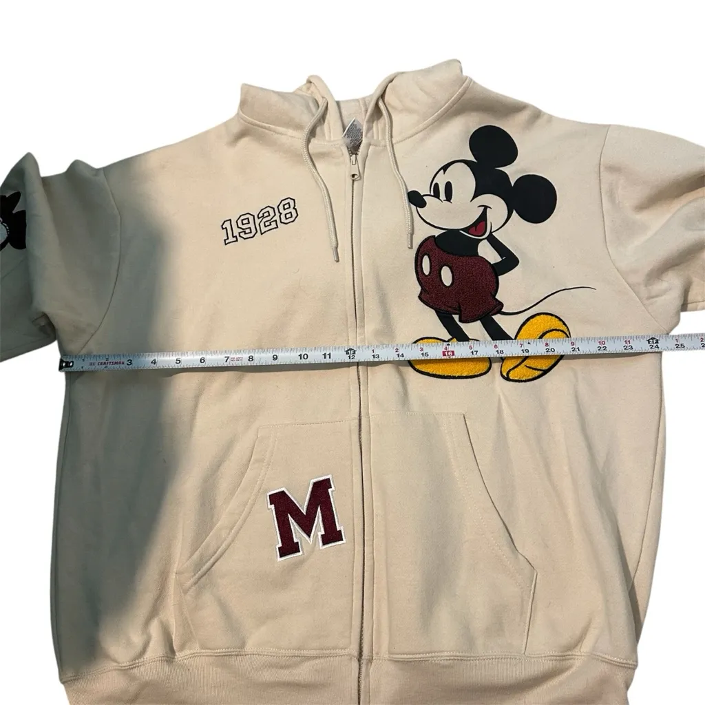 Mickey Mouse‎ Ivory Zip Up Hooded Jacket Womens Size XXL - Image 12