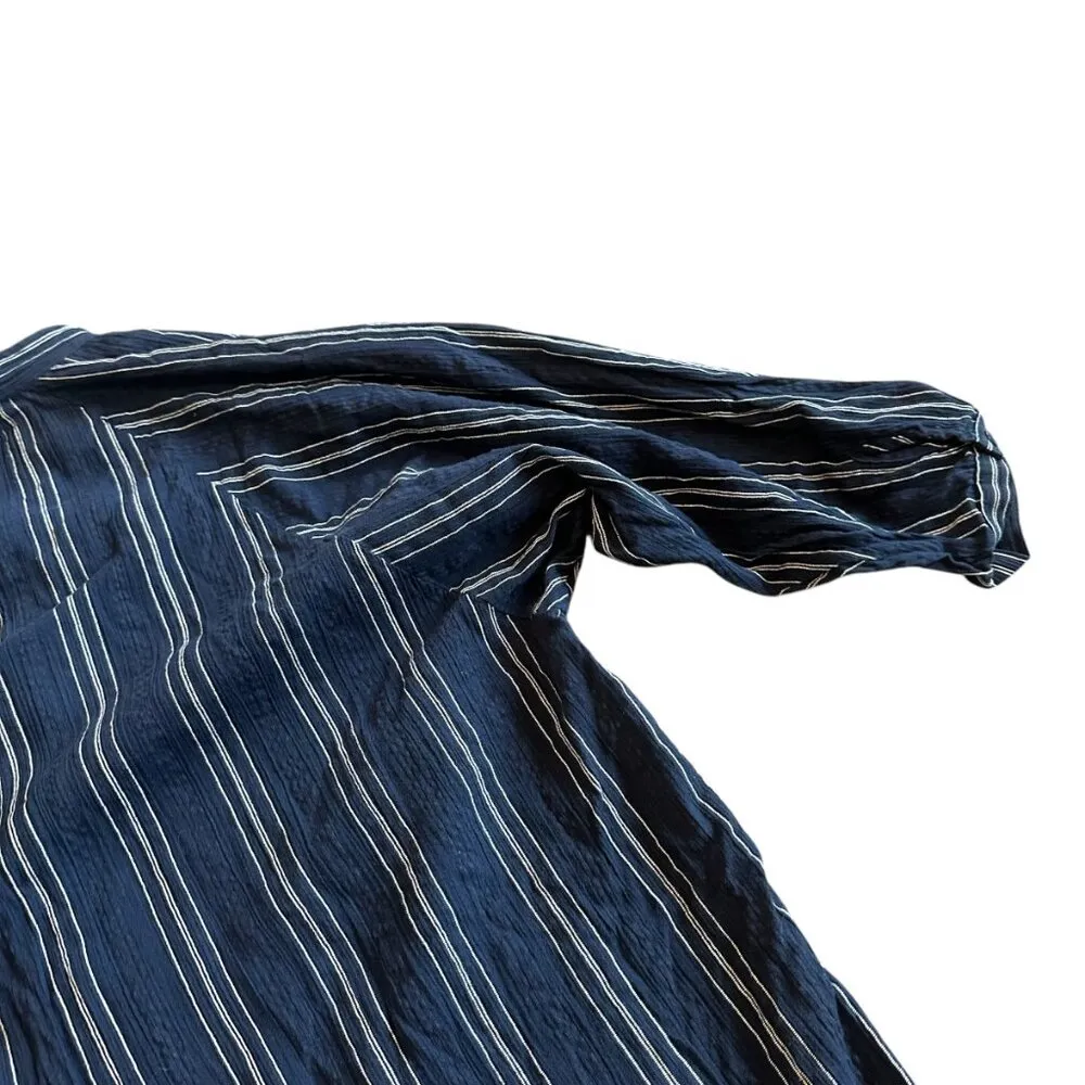 Sea New York Navy White Stripe Shift Dress Flowy 100% Cotton Size 6 Women's Blue - Image 9