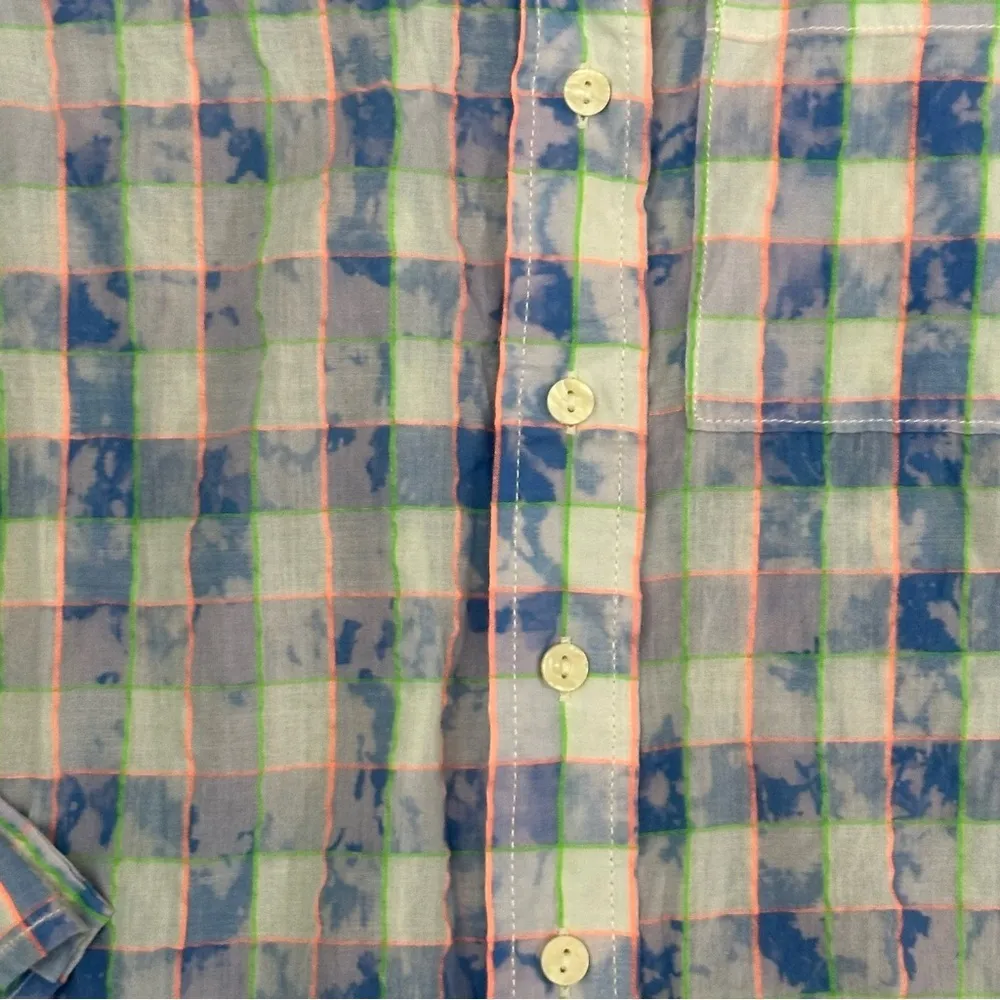 Pilcro Anthropologie Blue Tie Dye Buttondown Shirt X-Small XS‎ - Image 2
