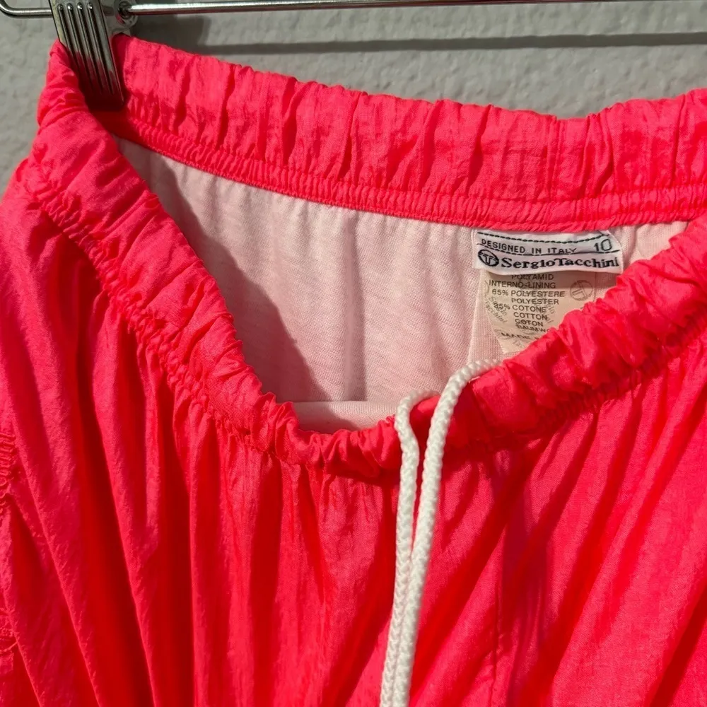 Sergio Tacchini Women Pink Vintage Athletic Drawstring Waist Track Pants Sz S - Image 13