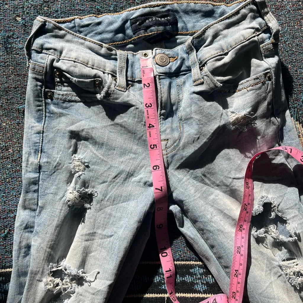 Aéropostale Distressed Skinny Jeans Light Wash Women’s 00 Low Rise Y2K Casual - Image 12