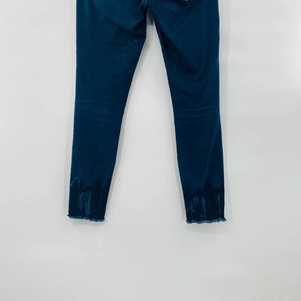 Frame Denim Le Skinny de Jeanne Crop Raw-Edge Jean Busted Knee Faded Thorpe 28 - Image 10