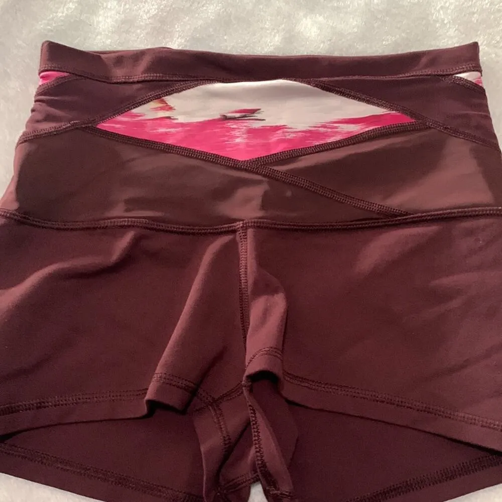 Lululemon Boogie short size 6 reversible roll down wind berry burgundy shorties - Image 7