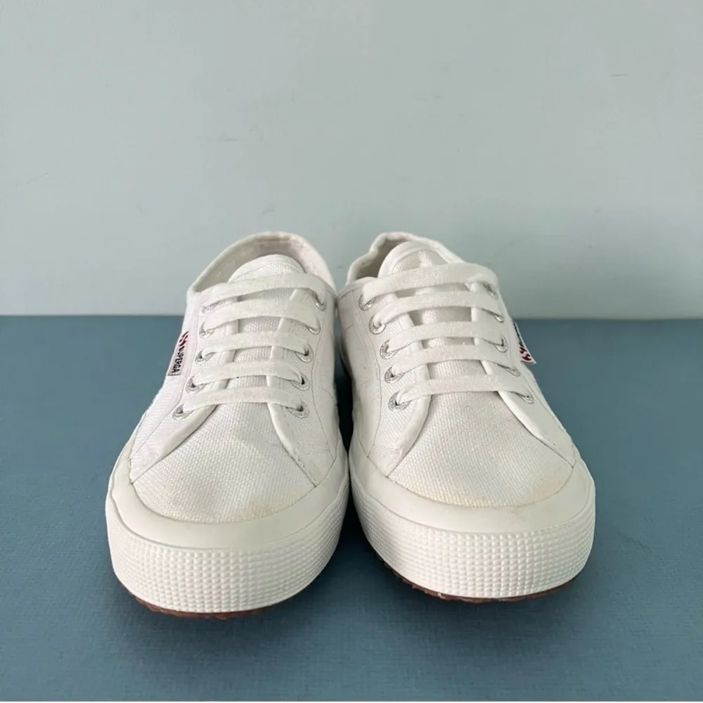 Superga 2750 COTU Classic White Canvas Lace Up Sneakers - Image 5