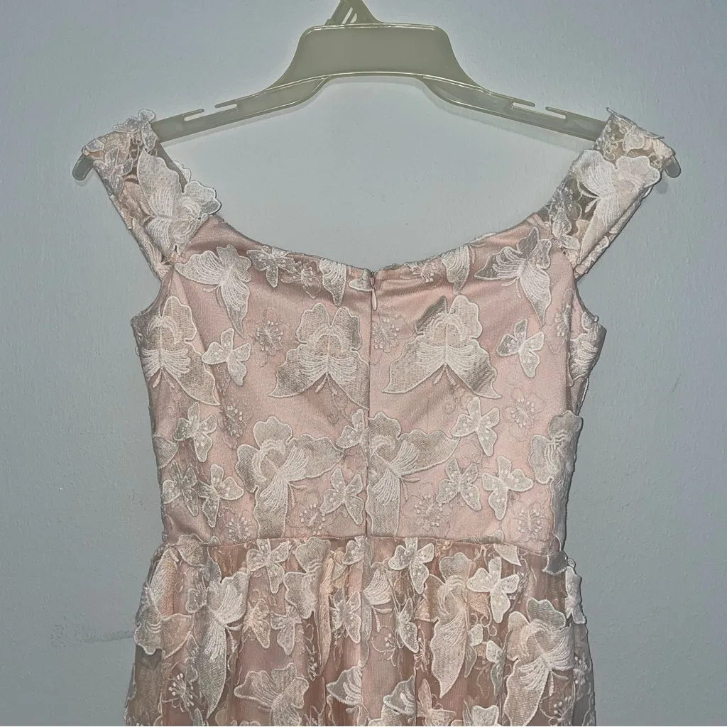 Butterfly Lace Women’s Dress Pink - Image 5