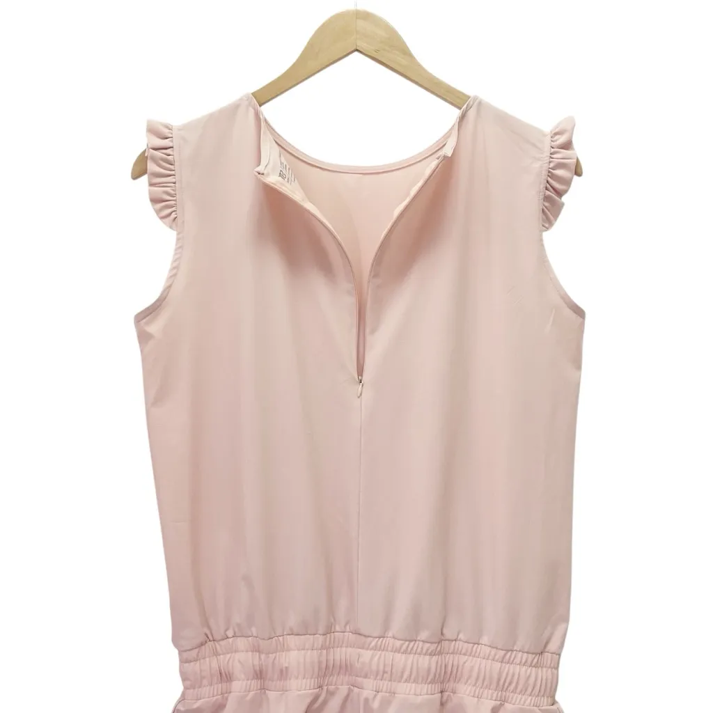 Albion Fit Pink Romper Size Small Ruffle Sleeve Active Lounge One Piece Shorts - Image 9
