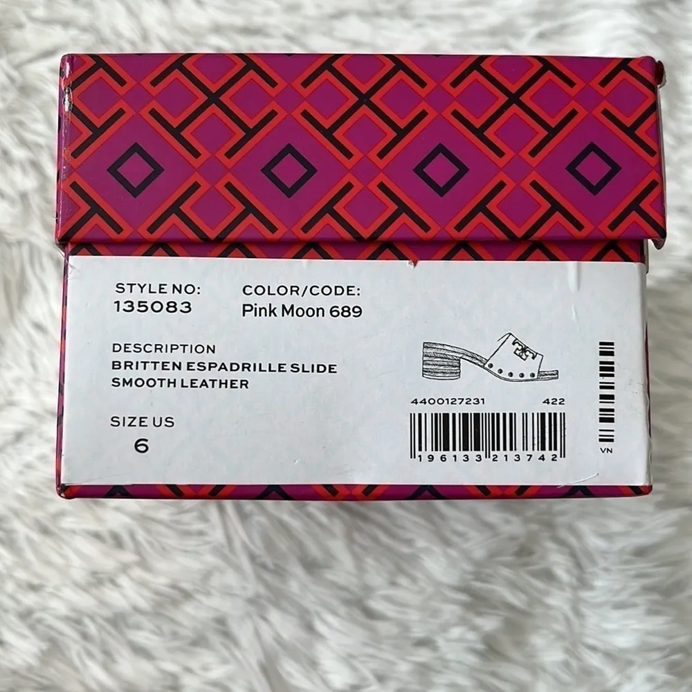 TORY BURCH Women’s Britten espadrille smooth leather in Pink Moon size 6 - Image 3