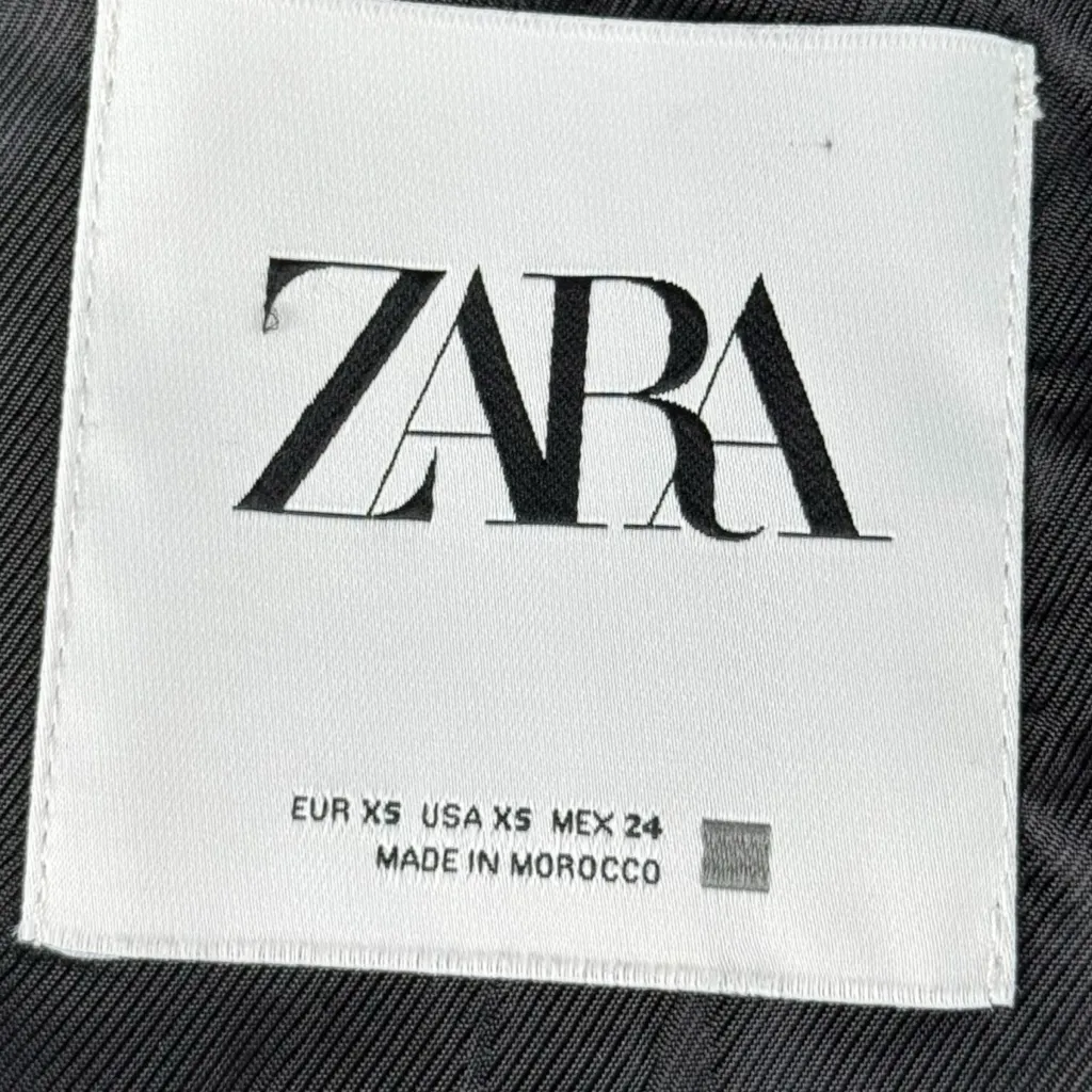 ZARA Oversized Belted Double Breasted Long Trench Coat Khaki Taupe Green XSmall - Image 12