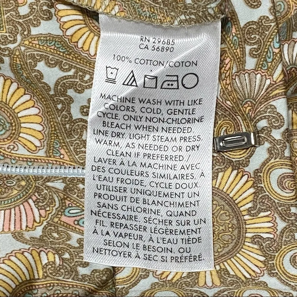 Pendleton Medallion Print Cotton Cropped Trousers Gold Tan - Image 6