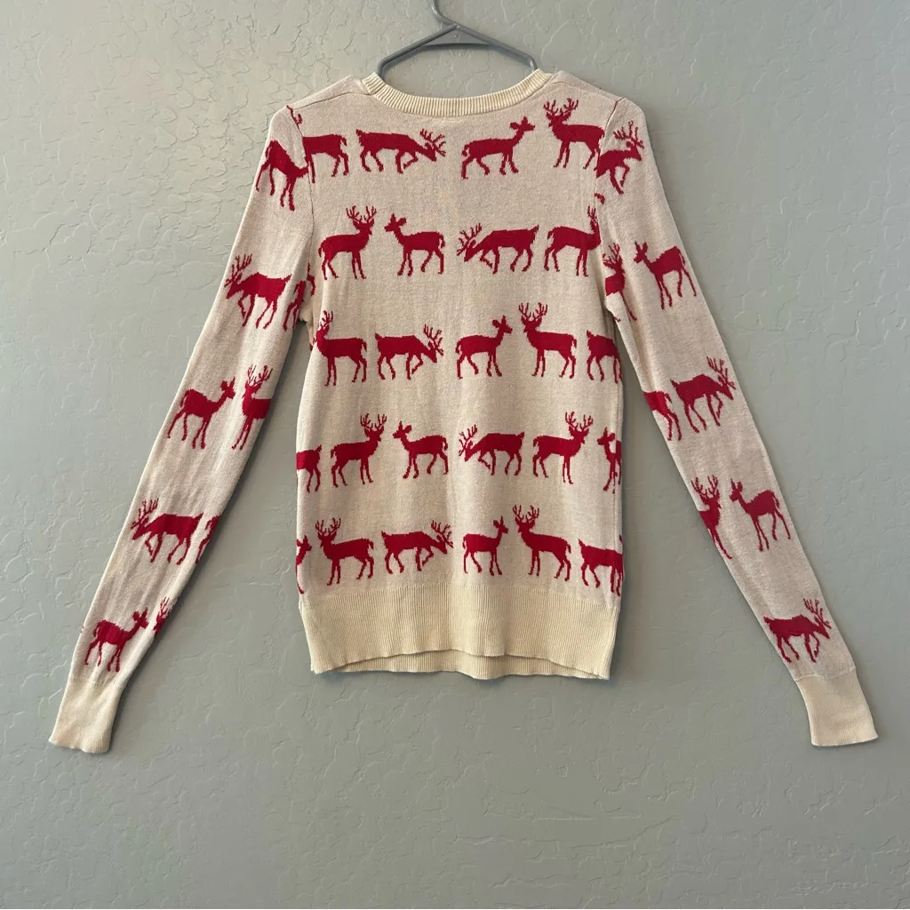 Windsor holiday Christmas red reindeer lightweight sweater size medium - Image 10