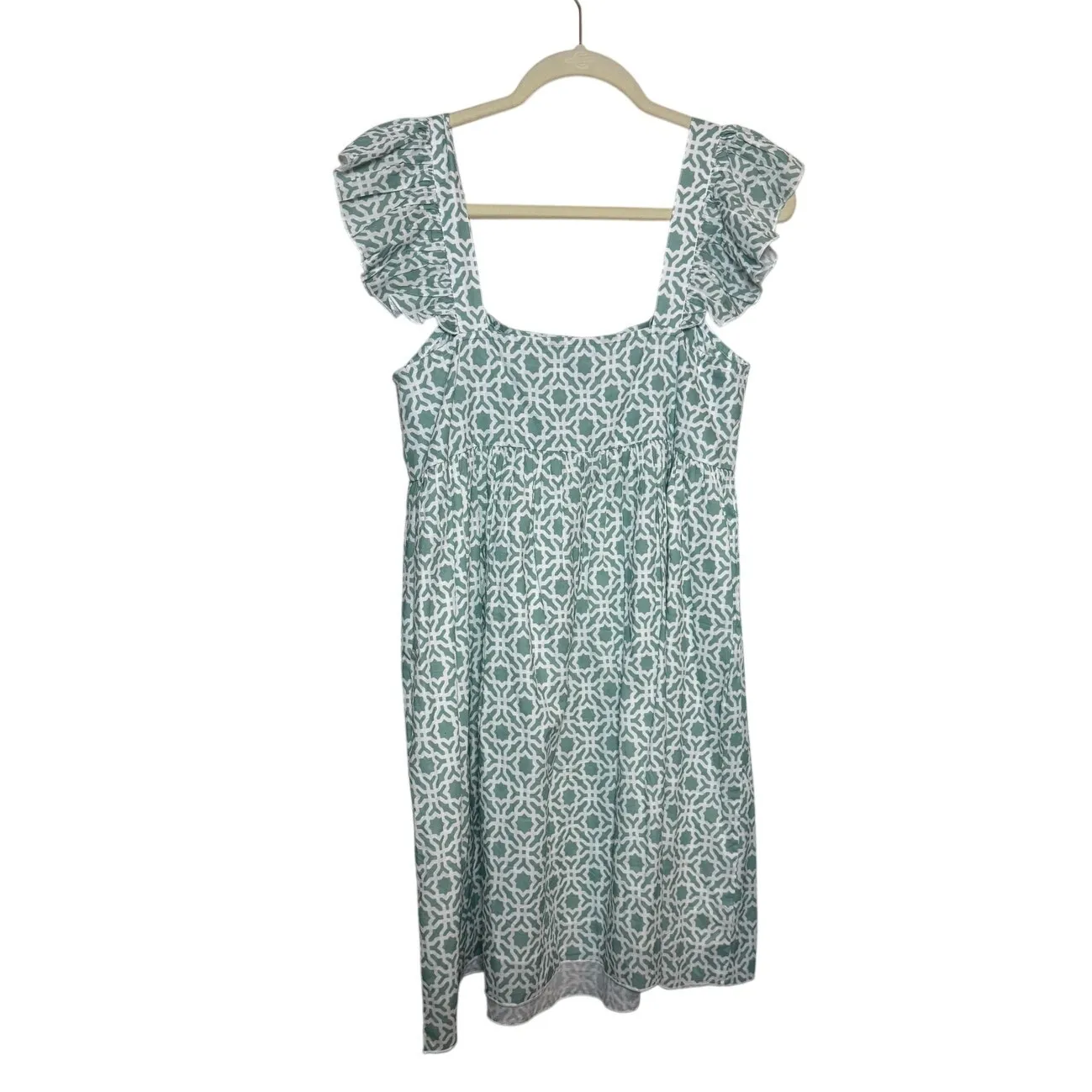 Tuckernuck Ro’s Garden Elizabeth Green & White Floral Dress Cotton Mini Sz S - Image 7