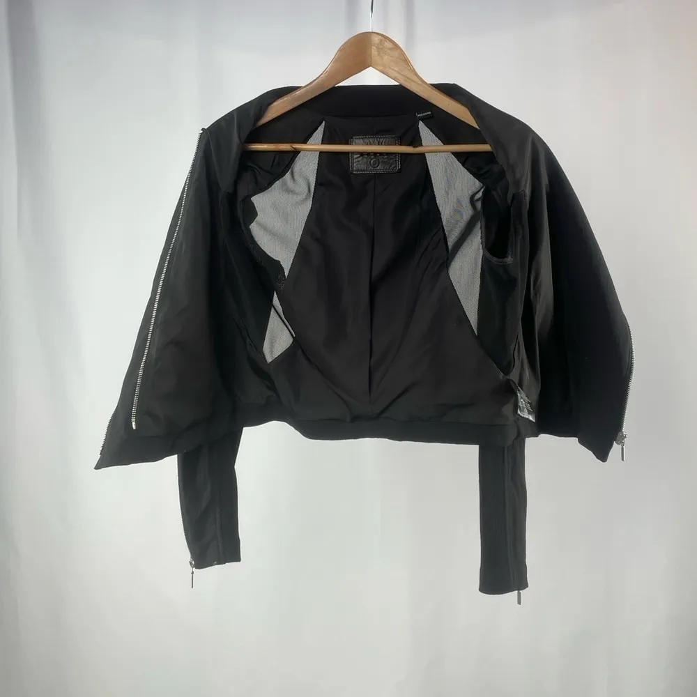 BLANK NYC Mesh Crop Motor City Moto Jacket in Black‎ Size Small - Image 4