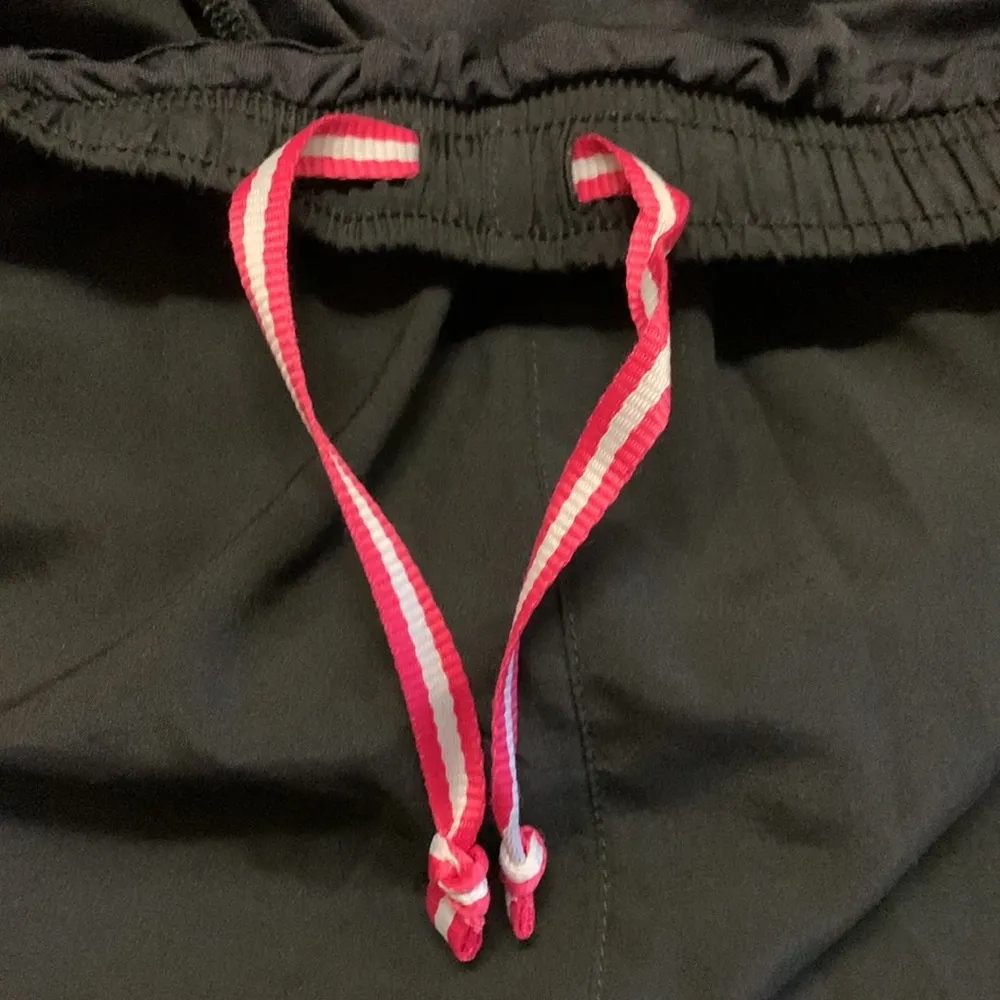 Roadrunner black with pink running shorts. Elastic and drawstring waist. - Image 6