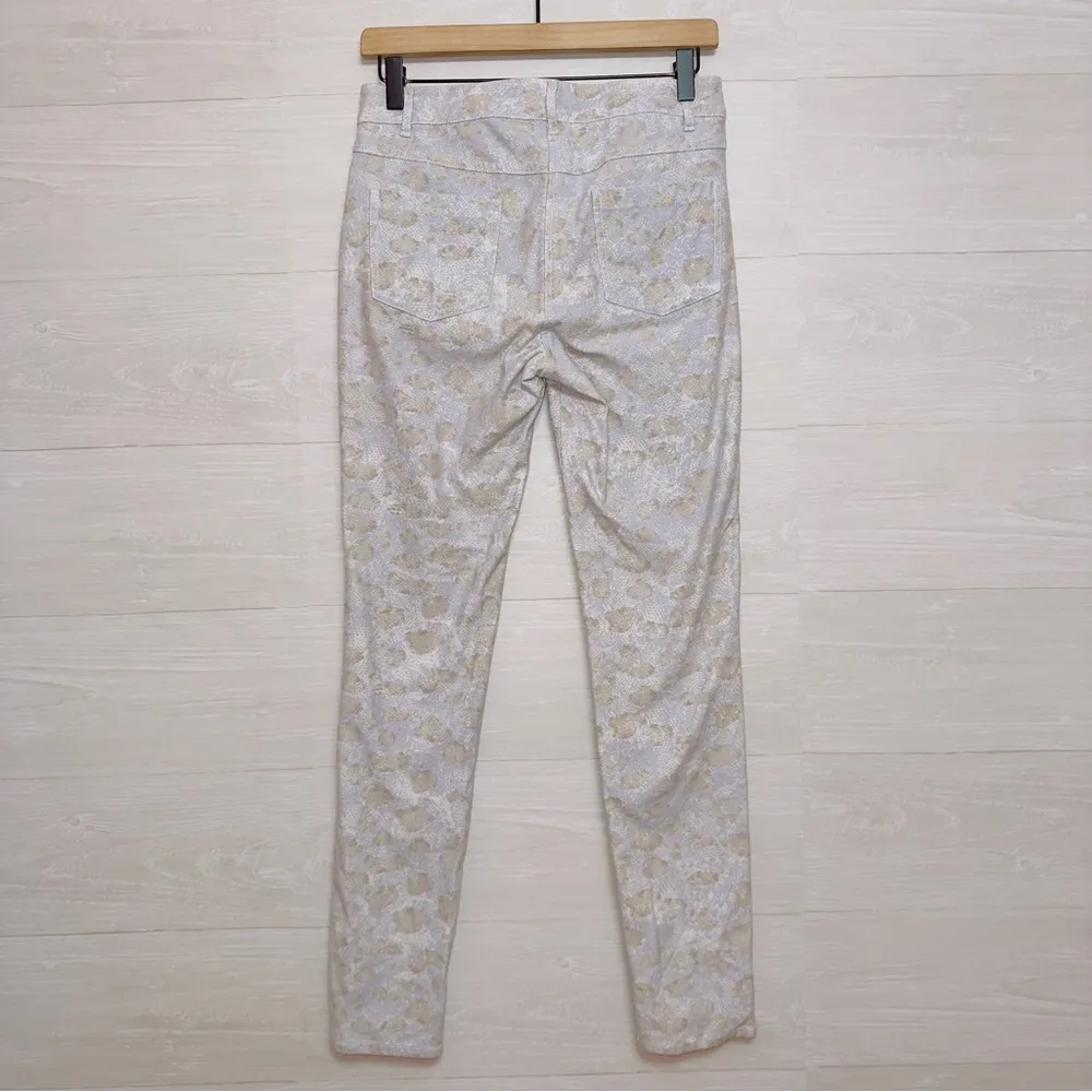 J. McLaughlin Women's Cream Snake Print Mid Rise Skinny Jeans size 2 - Image 7