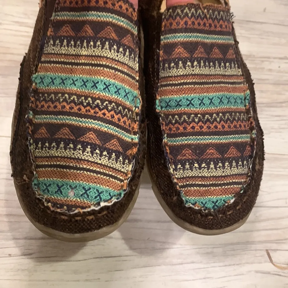 Roper Aztec western slip on shoe size 7.5 Brown - Image 3