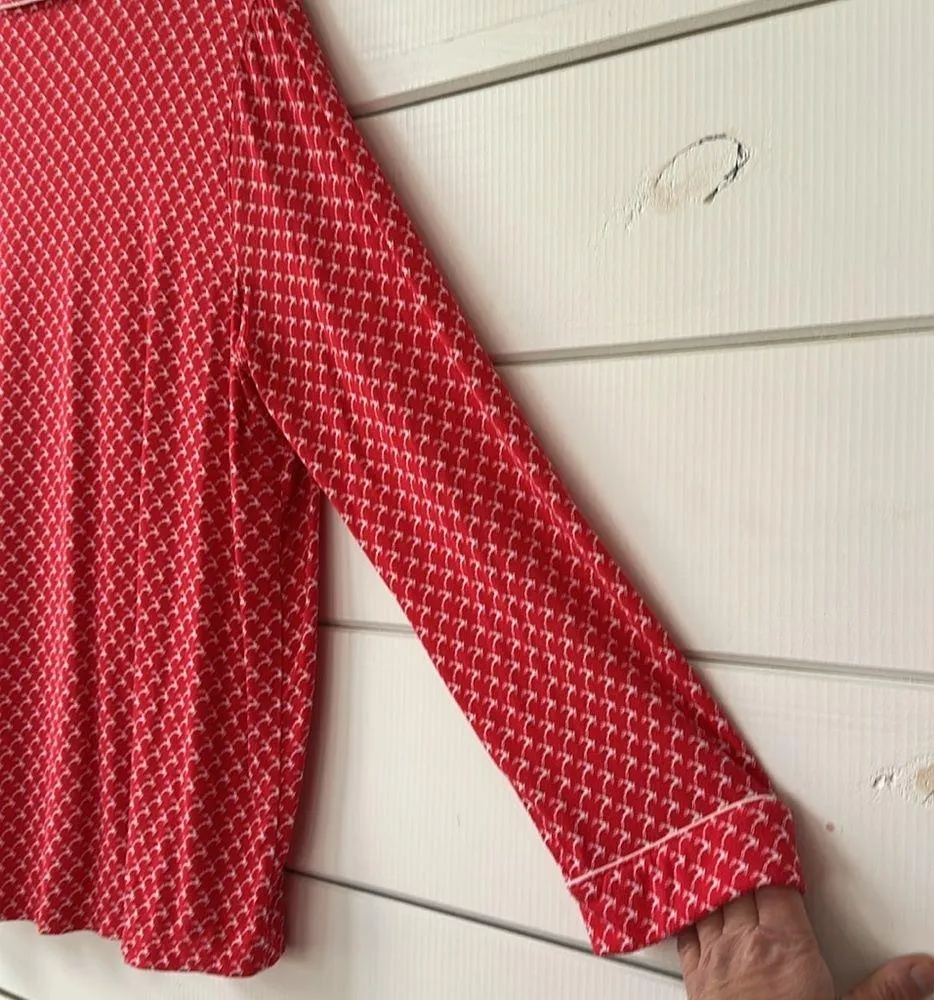 Super-Soft Reindeer Printed Knit PJ Pajama Set Large - Image 9