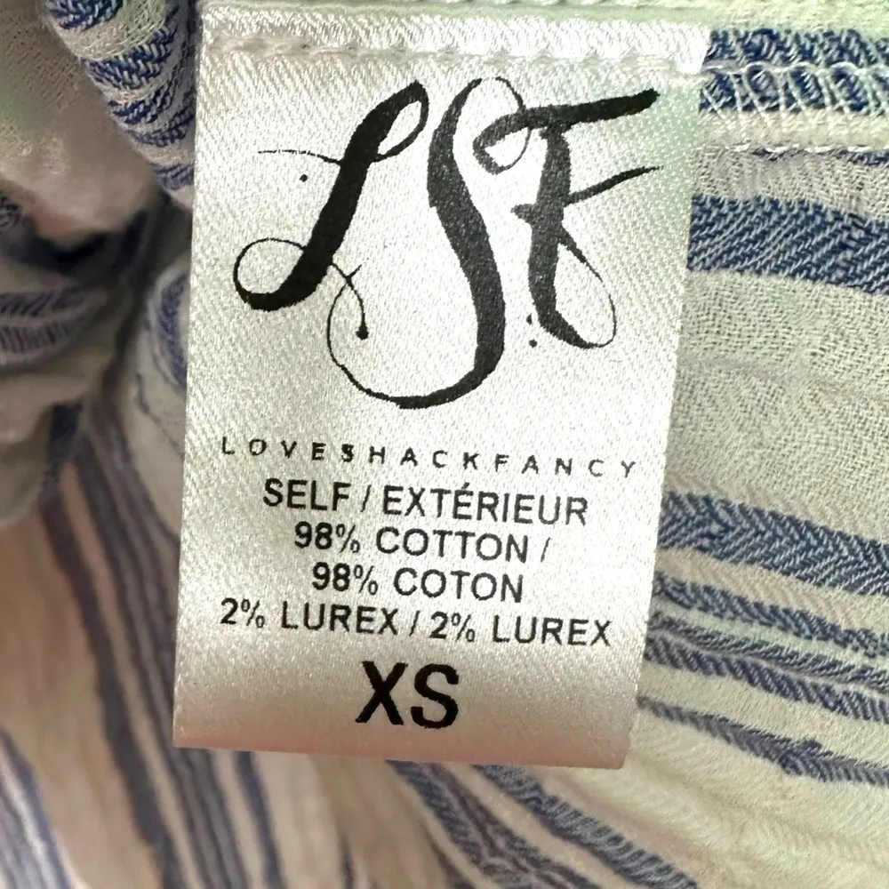 LoveShackFancy Daisy Off the Shoulder Crop Top
Blouse Size XS Pom Pom Hem - Image 14