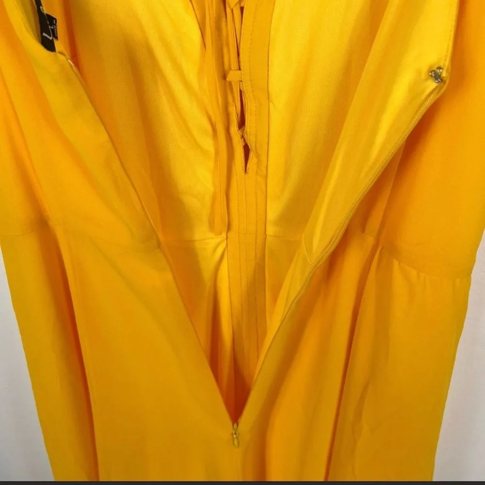 Lulus NEW Golden Lace Up Dress - Image 5