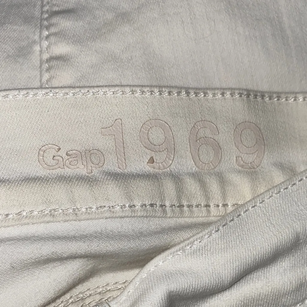 GAP 1969 mid rise stretch denim legging white 5 pocket button zipper size 27 - Image 7