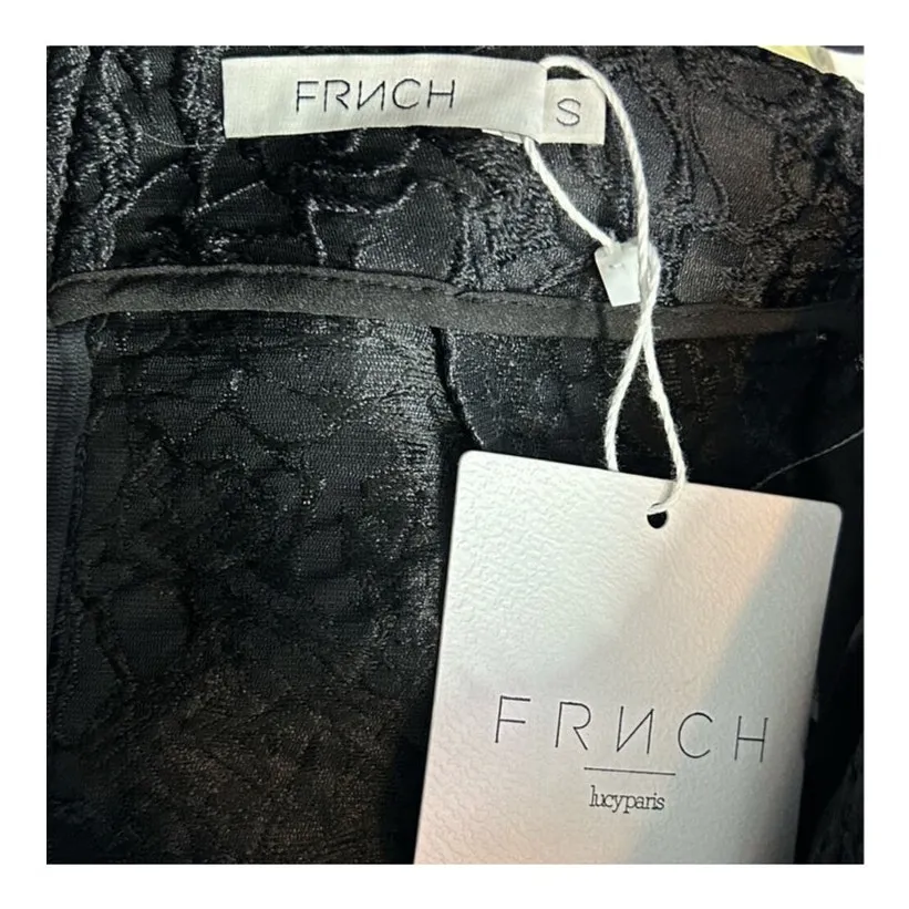 FRNCH Lucy Paris Black Embroidered Pleated Mini Skirt NWT Size Medium - Image 11
