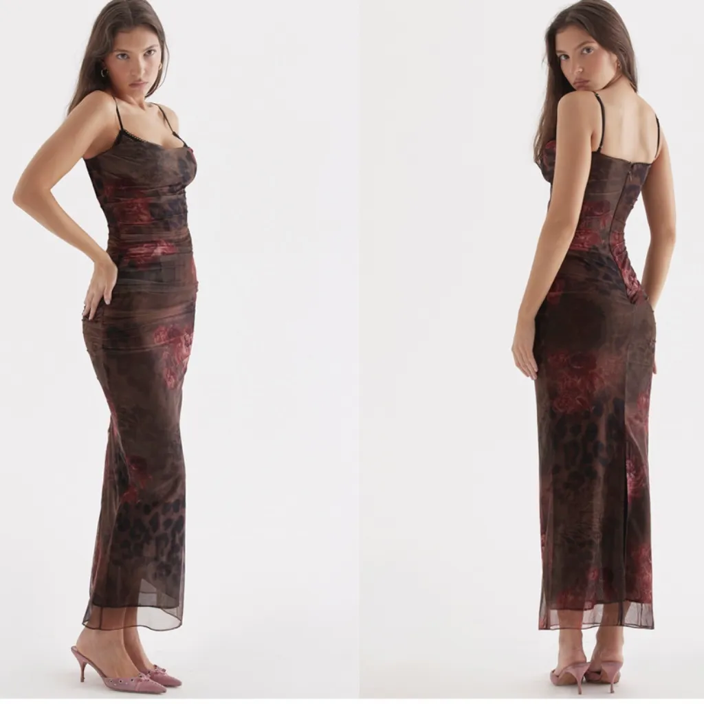HOUSE OF CB 'Nalini'‎ Printed Maxi Dress NWOT size XL A-C - Image 9