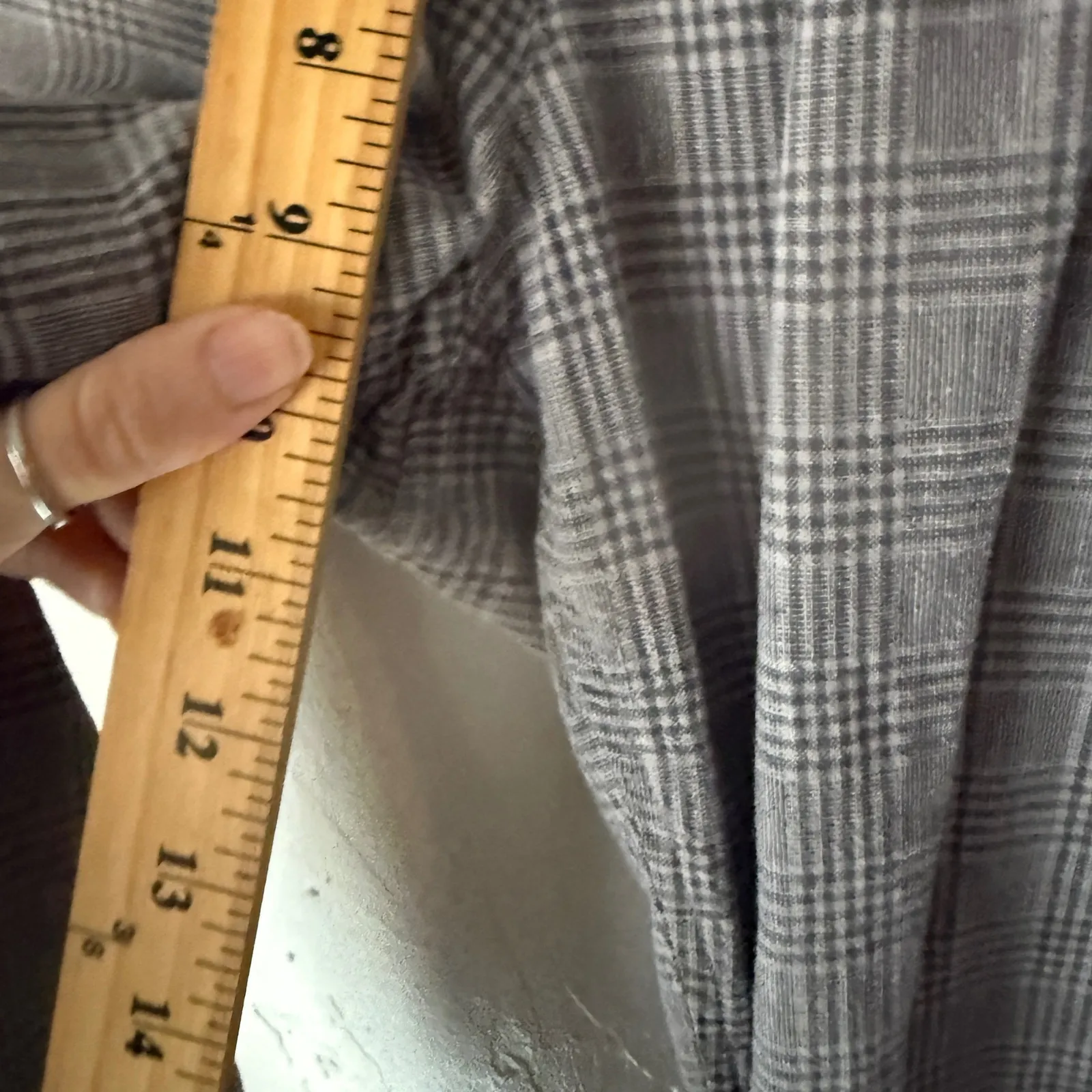 Abercrombie Fitch Plaid Linen Blend Pants Womens 29W 30L Gray Career Twee Preppy - Image 7