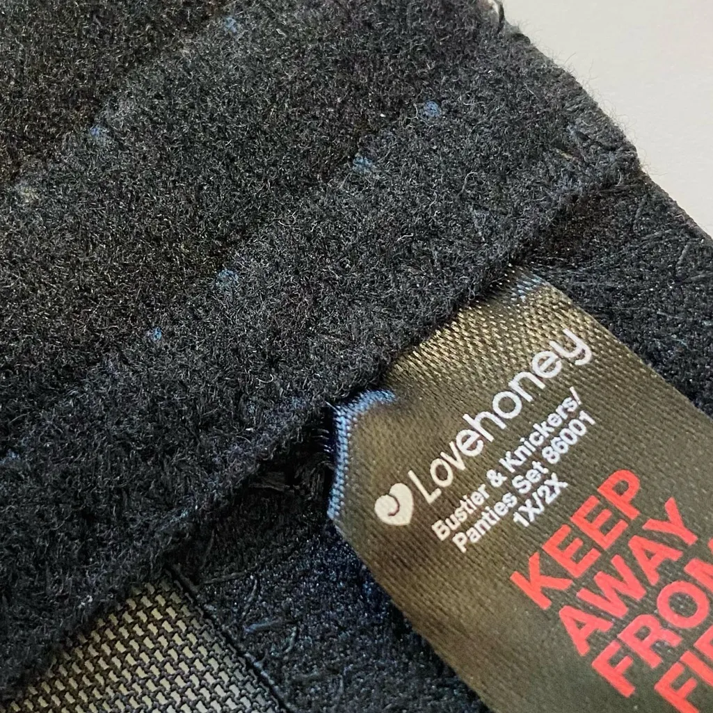 LOVEHONEY Lace Up Bustier Corset Black Size 2X - Image 10