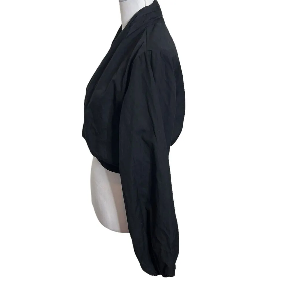 C/MEO Collective Coco Shirt In Black Cropped Top Puffed Sleeves Womens Size M - Image 6