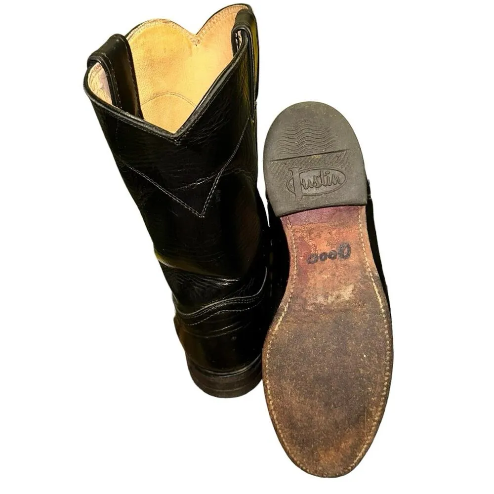 Justin Black Classic Roper Boots - Image 6