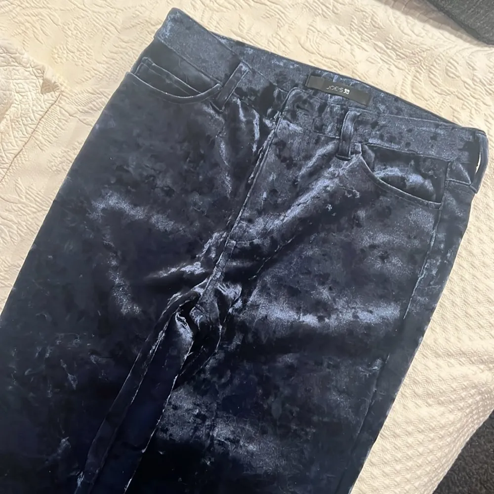 Joes Jeans The Charlie High Rise Skinny Pants Size 28 Navy Velour Stretch - Image 2
