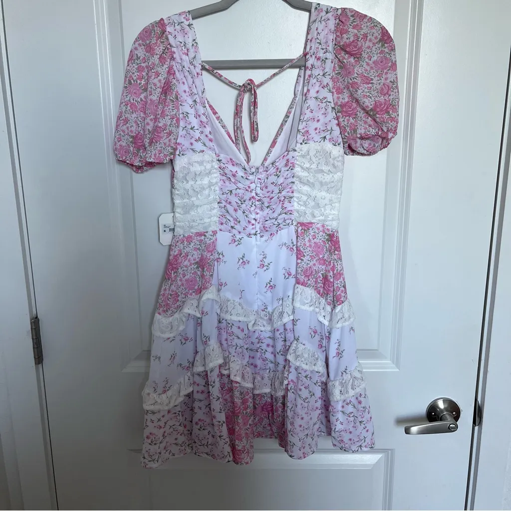 NEW Altar’d State Pink Aderny Floral Mini Dress Size XXS Available NWT - Image 9