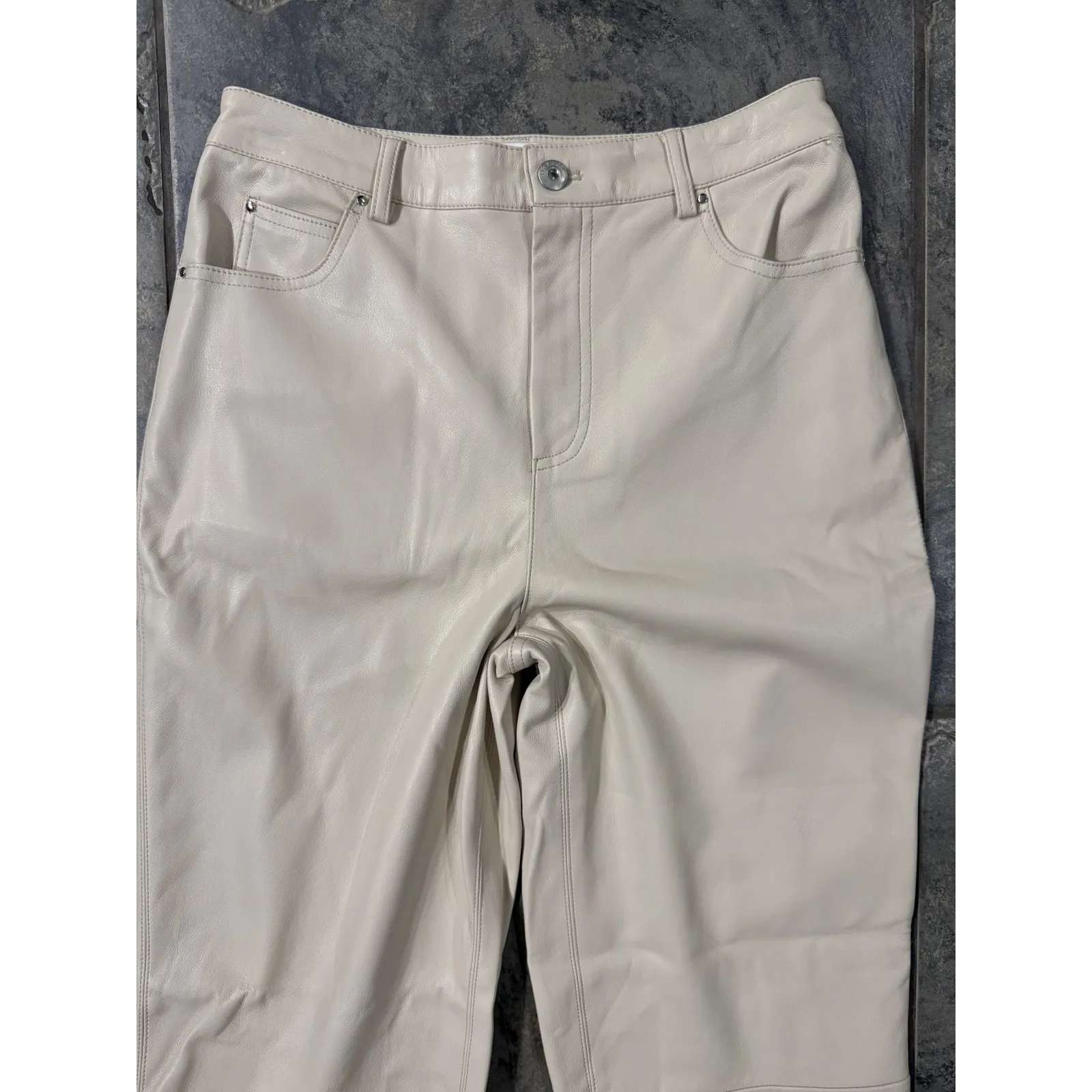 New! Ted Baker London Plaider Faux‎ Leather Panel Crop Trousers  Sz 2/4 $225 - Image 6