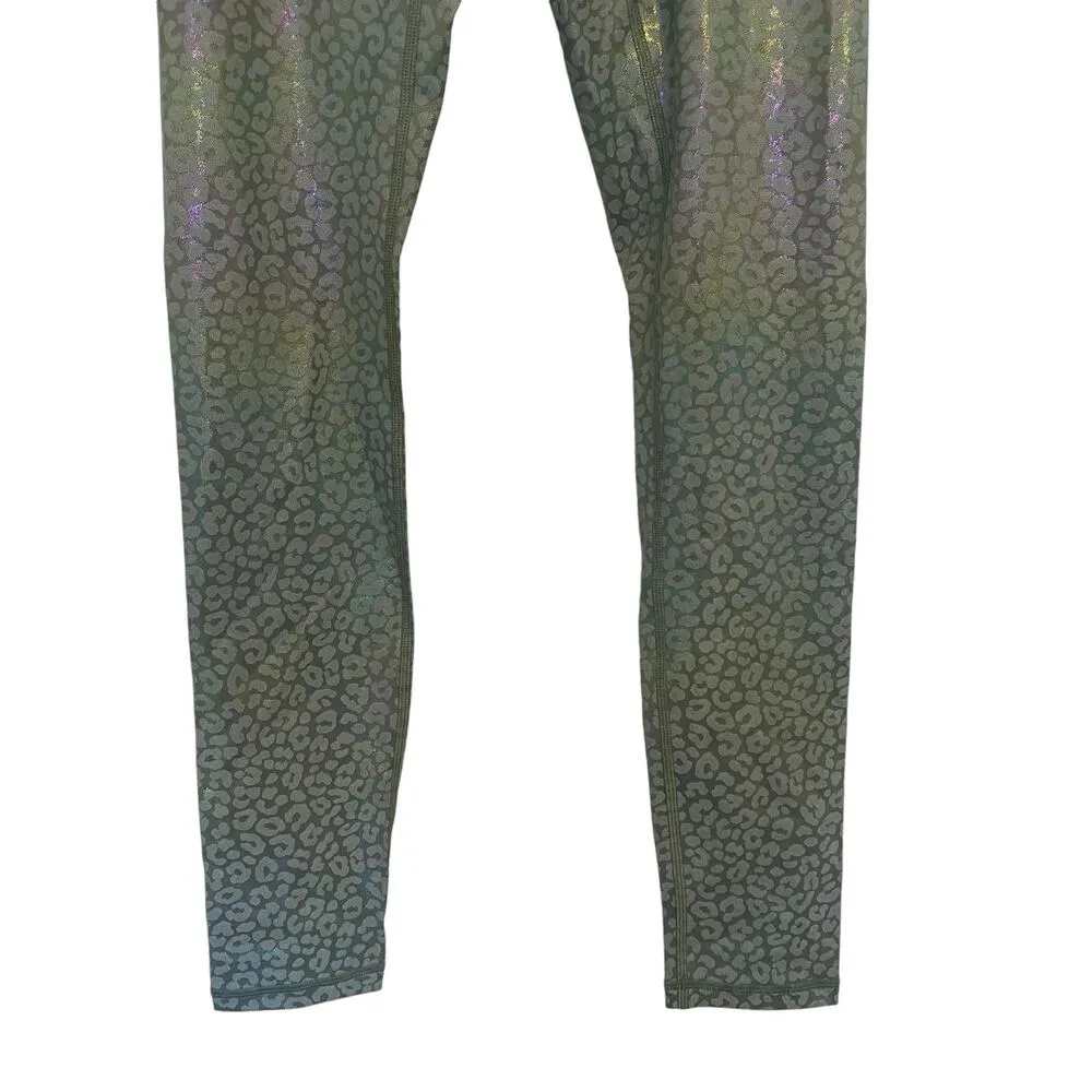 NWT TYC Til You Collapse Effortless Vortex Leggings In Green Iridescent Leopard - Image 4