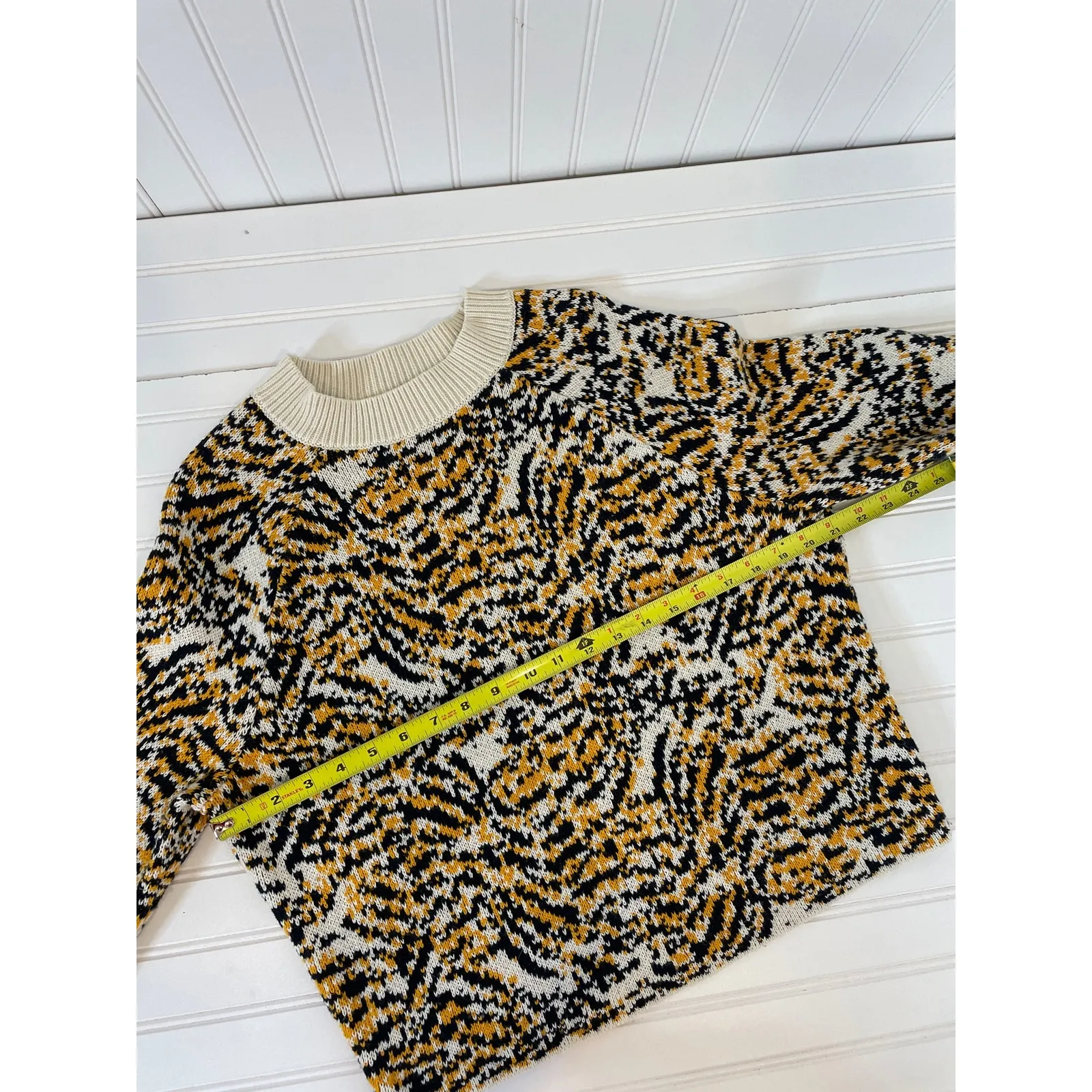 Rachel Comey X Target Animal Crewneck Pullover Sweater Cream Yellow Black Size S - Image 7