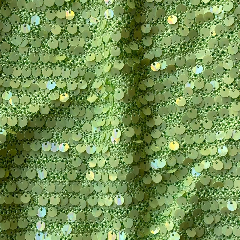 Boston Proper green knit crochet sequined v neck cami tank top - Image 3