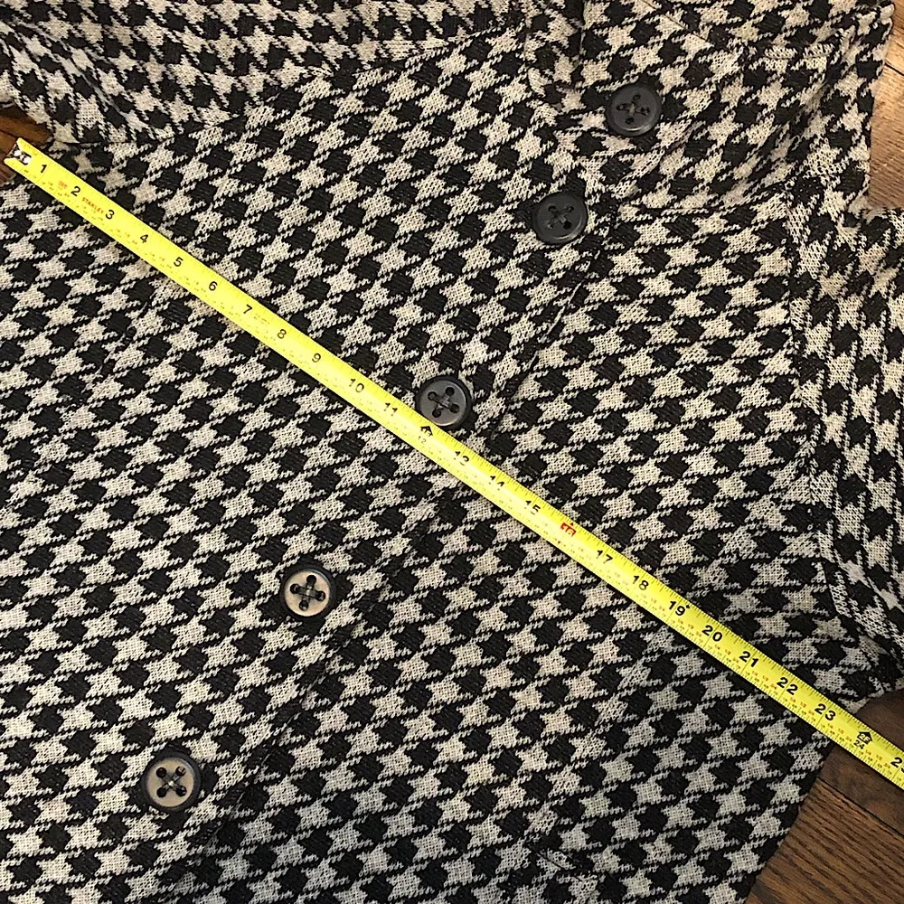 COLDWATER CREEK Black and White Houndstooth Single Breast Cape Coat Sz 1X - Image 7