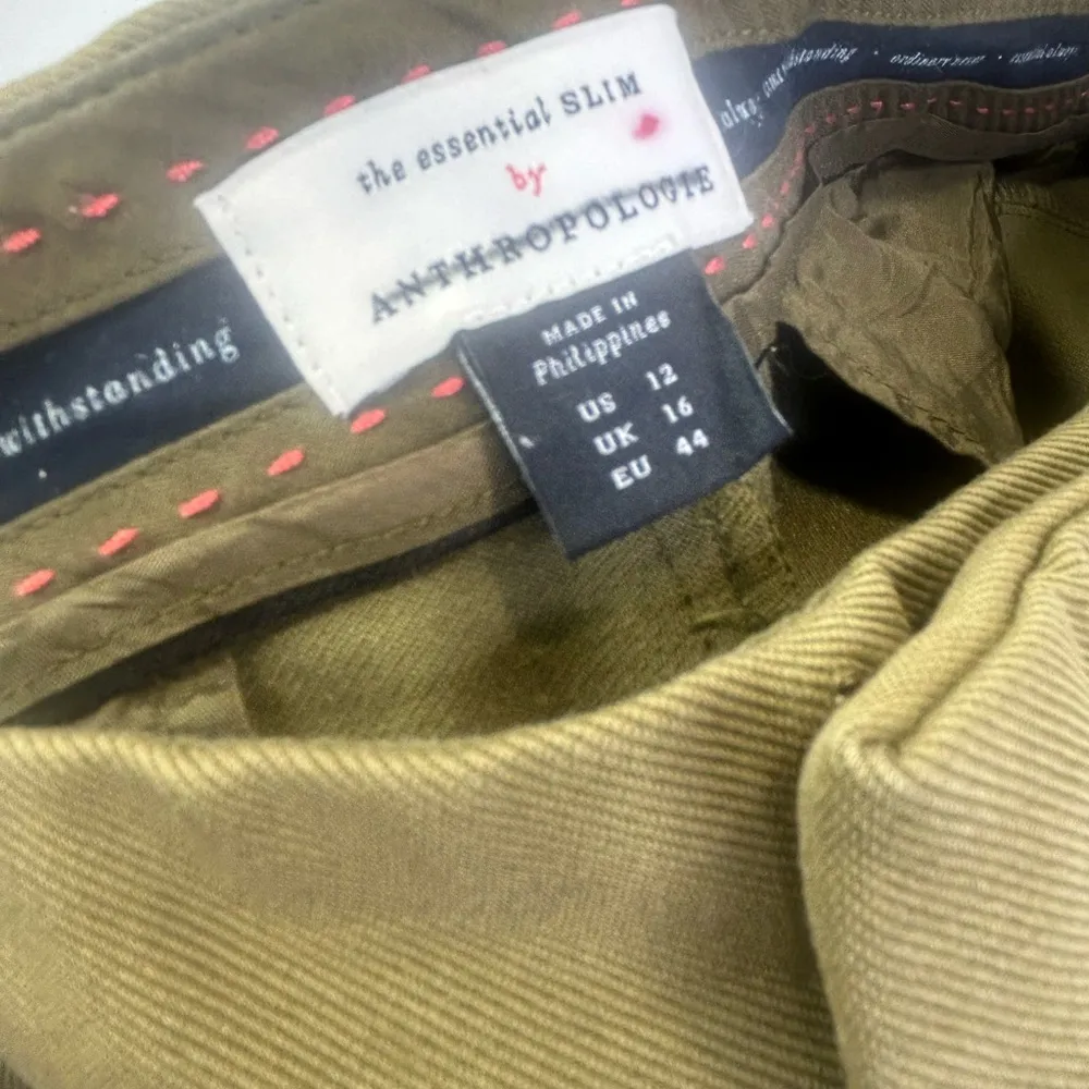 Anthropologie Essential Slim Knit Cargo Pant Size 12 Moss Green Pockets - Image 6