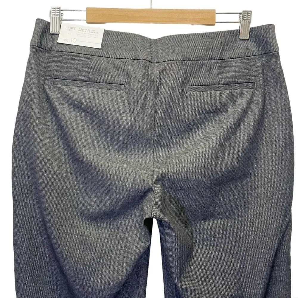 NWT LOFT Tweed Dress Pants Brown Gray Stretch Tweed Retro Trousers Size 10 NEW - Image 5